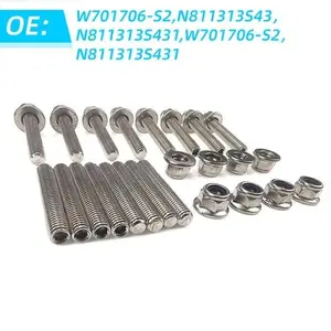 4.6 5.4 Exhaust Manifold Studs & Nuts Kit 16PC Stainless Steel Exhaust Manifold Stud Nuts Kit For Ford Mustang Explorer