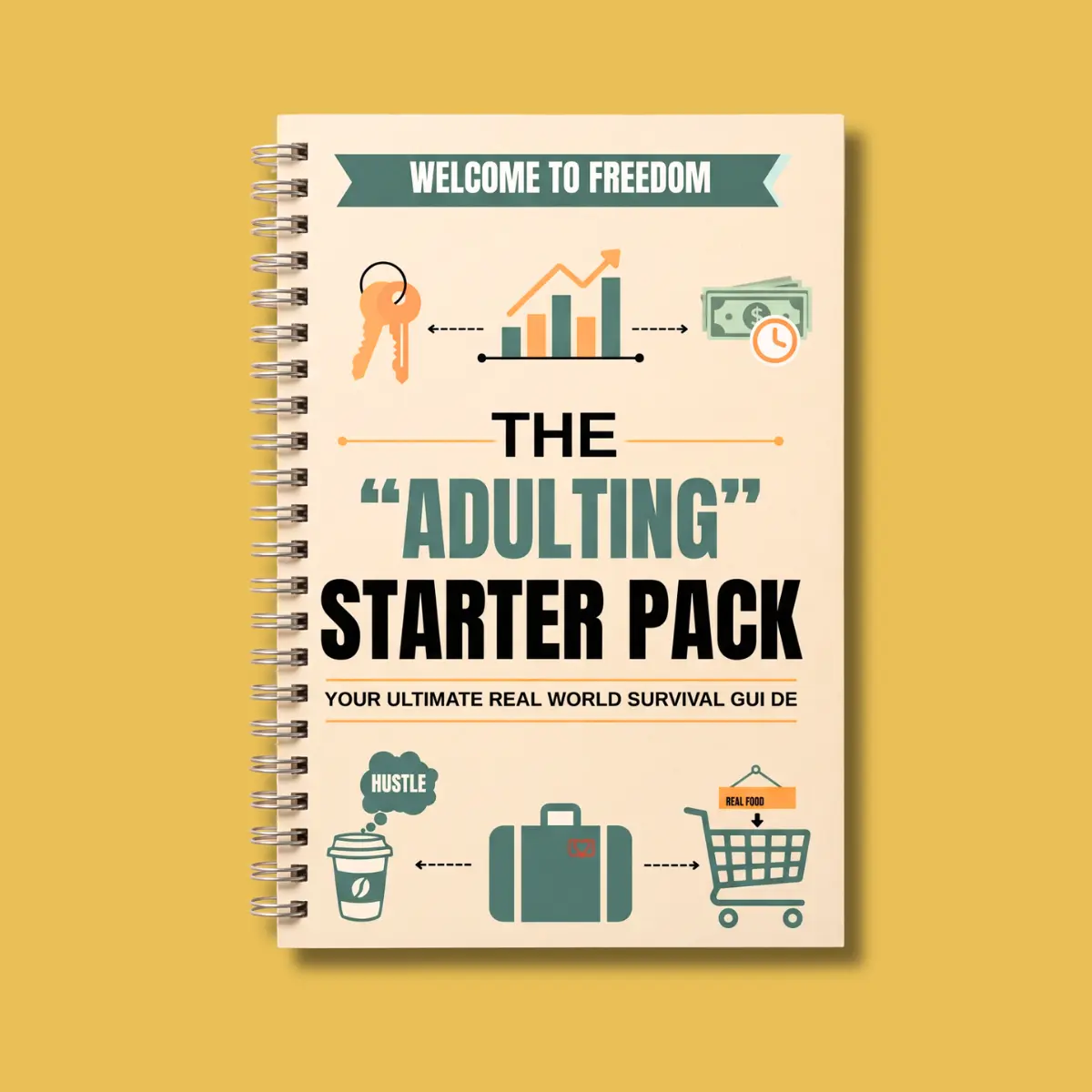 Adulting Survival Gift Card Holder Book for High School Graduates - 12-Page A5 Real World Care Package, Cards Not Included