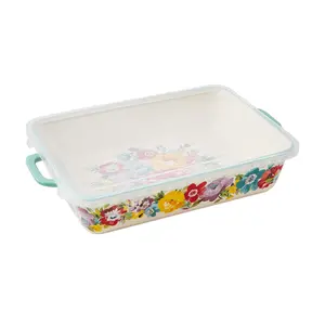 Ceramic 9X13 Baker with Lid, Sweet Romance Bakeware Dish