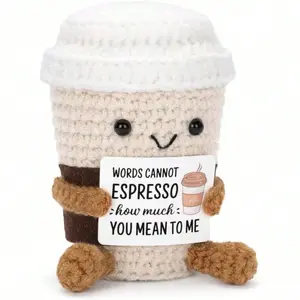 Handmade Knitted Coffee Cup, Cute Design, Perfect for Display, Soft Touch, High-Quality Stitching, Ideal Gift Idea