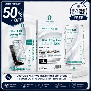 [2 Pack] iPhone 17/16/15 Pro Max Clear Tempered Glass Screen Protector, 9H Military-Grade Hardness, Dust-Free Easy Install Tray, Anti-Scratch, Shatterproof Protective Cover for Smartphone, Cellphone & Handheld Devices