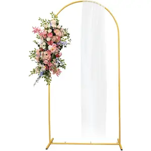 6.6 FT Metal Arch Backdrop Stand, Wedding Arch Backdrop Stand for Ceremony, Gold Wedding Balloon Arch Stand, Reusable Arch Frame Wedding for Birthday Party, Baby Shower and Ceremony Decoration