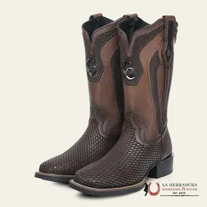 BOOTS CUADRA RES CRUST MIEL LASTER EMBROIDERY SQUARE TOE CU984