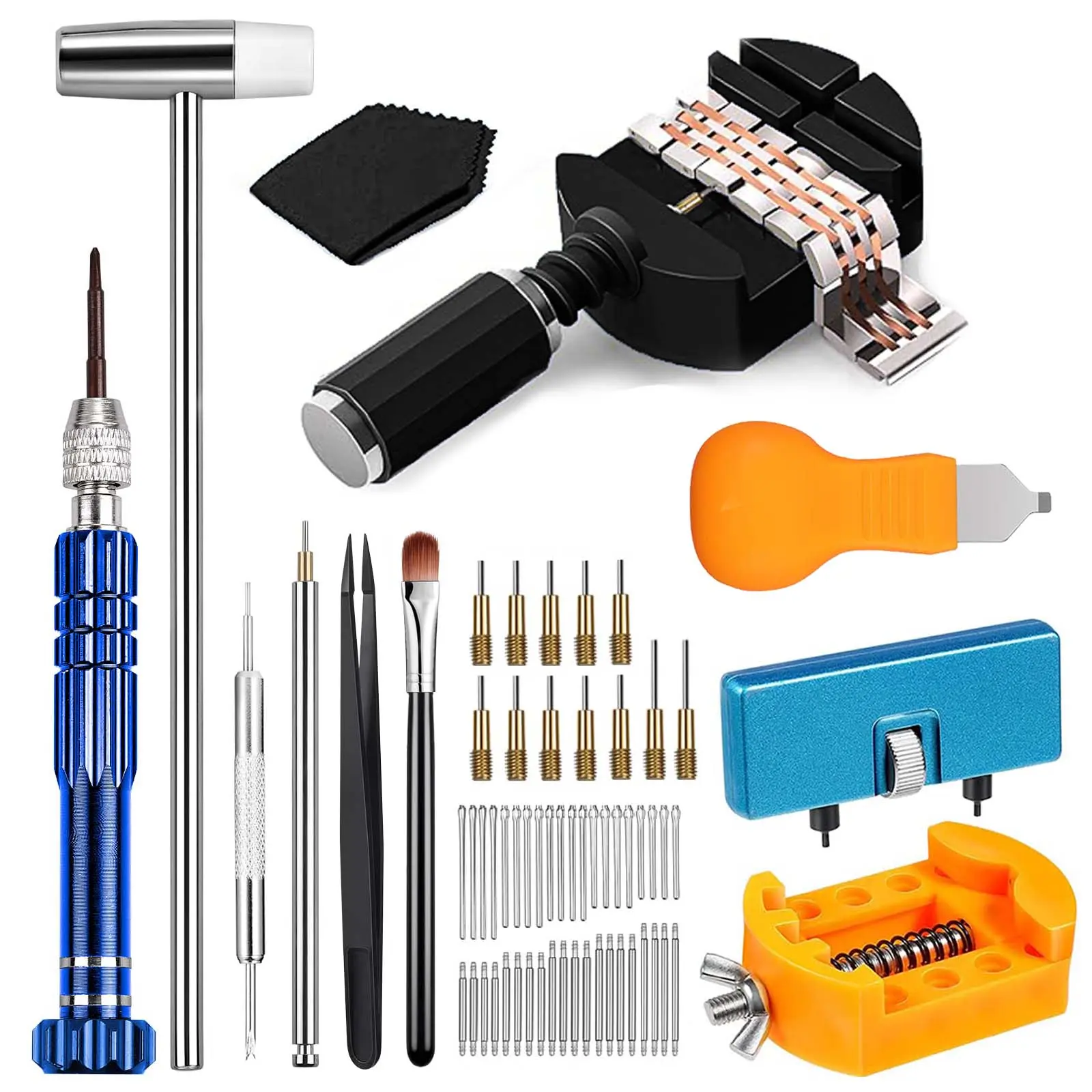 1 Set Watch Repair Kit, Watch Repair Tools for Battery Replacement, Link Removal & Resizing, Includes Opener, Screwdriver, Wrench, Spring Bar Tool & Tweezers