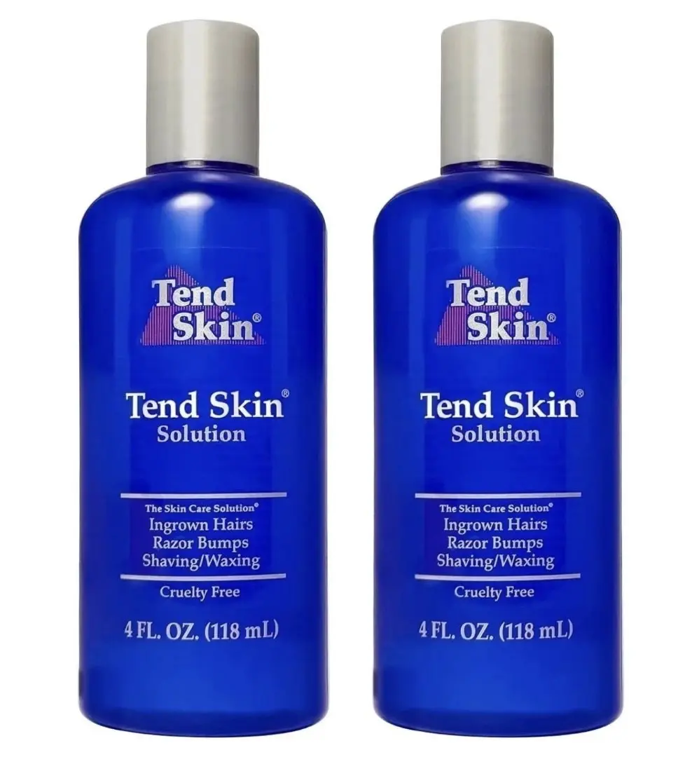 Tend Skin Solution for Ingrown Hair, Razor Bumps, and Razor Burn - Aftershave for Post Waxing & Hair Removal, 4 fl oz Liquid (2 Pack), Cleanser, Shaving Products, Exfoliating, Bottle, Anti Wrinkle, Facial, Cleansing, Adults, Cruelty Free, All Skin, Reduce