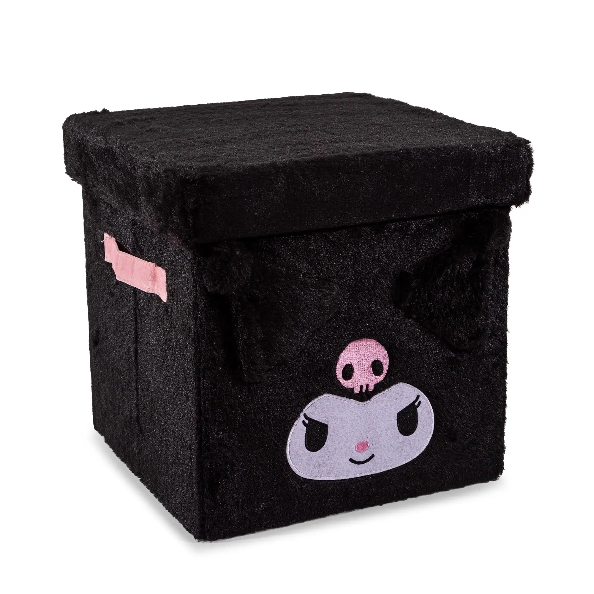 Sanrio Kuromi 13-Inch Rectangle MDF Plush Storage Bin with Lid, Home Supplies Organiser for Hats & Small Items, Decorative Storage Box, Hat, Boxes