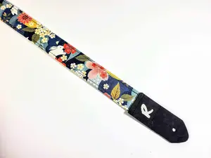 Japanese Floral Ukulele Strap -Hidden Bunnies Handmade Ukulele Strap-