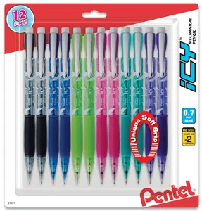 Pentel Icy Razzle-Dazzle Mechanical Pencil, (0.7mm), Assorted Barrels, Color May Vary, Pack of 12 (AL27RDBP12M)