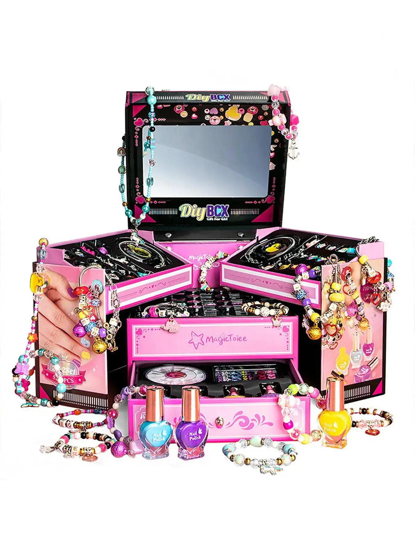 DIY Beading Kit, 520+pcs/set DIY Handmade Jewelry Making Kit, Jewelry Making Supplies for Bracelet Necklace Earrings Pendant, Interchangeable Beads, Diy Kits