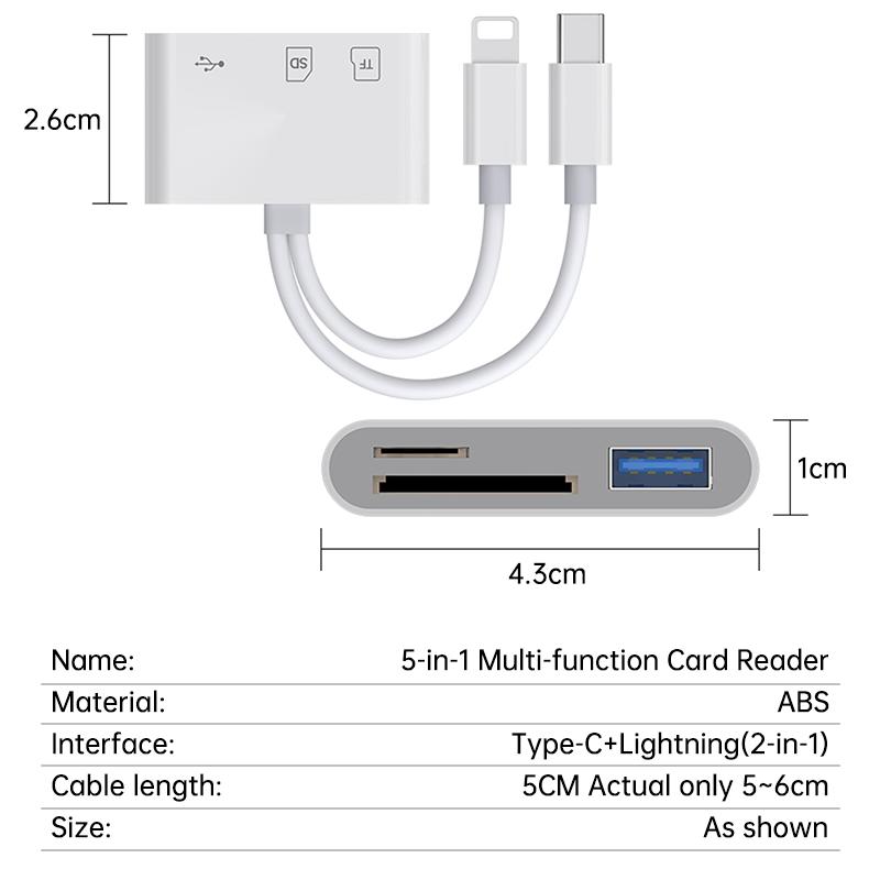 WESECUU SD Card Reader for iPhone, Digital Camera Adapter iPhone, Lightning to USB Adapter, 3 in 1 iPhone SD Card Reader, Camera Adapter to iPhone, Micro SD Card Adapter for iPhone 14/13/12/11/X/8/7/iPad