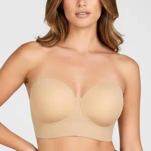 HSIA Strapless Longline Half Cup Corset Bra for Plus Size Full Bust & Full Figure - Lightlined, Supportive, Grippy, Elastic, Adjustable, Detachable, Chic Women's Underwear