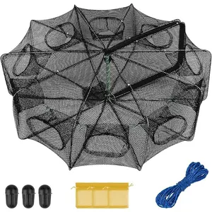 Bait Trap Crab   Trap for Minnow/Crab/Shrimp/Crawdad with Rope, 10 Holes Large Space   Fishing net