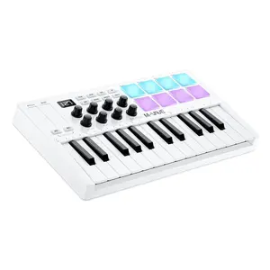 M-WAVE MIDI Keyboard Bluetooth - 25-Key Pad Controller with Drum Pads, Knobs, Software Included