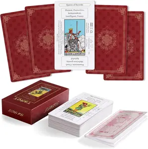 Beginner Tarot Cards Deck with Meanings on Them-Tarrot Deck with Guidebook(Free Soft Velvet Pouch Bag)