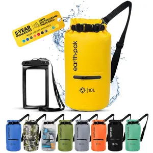 Earth Pak Waterproof Dry Bag with Zippered Pocket - Waterproof Dry Bag Backpack Keeps Gear Dry for Boating, Camping, Fishing, Beach Drybag, Kayak Accessories - Dry Bags Waterproof with Phone Case