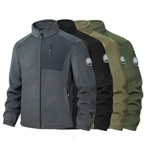 Men's Fleece Jacket - Available in Various Colors, Full Zip Closure, Stand Collar Design, Raglan Sleeves, Warm Outdoor Coat, Perfect for Outdoor Activities and Everyday Wear