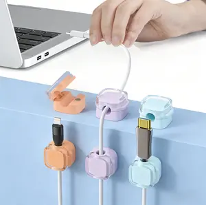 6-Pack Transparent Cable Organizers, Multi-Style Cable Management Clips for DeskTidy, Office Desk Storage Holder, Desk Accessories, Cable Management Kit