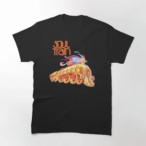 Soul Train Logo Graphic T-Shirt - Nostalgic Design Celebrating the Iconic Music and Dance Television Show, Perfect for Fans of Classic Soul and Funk Music