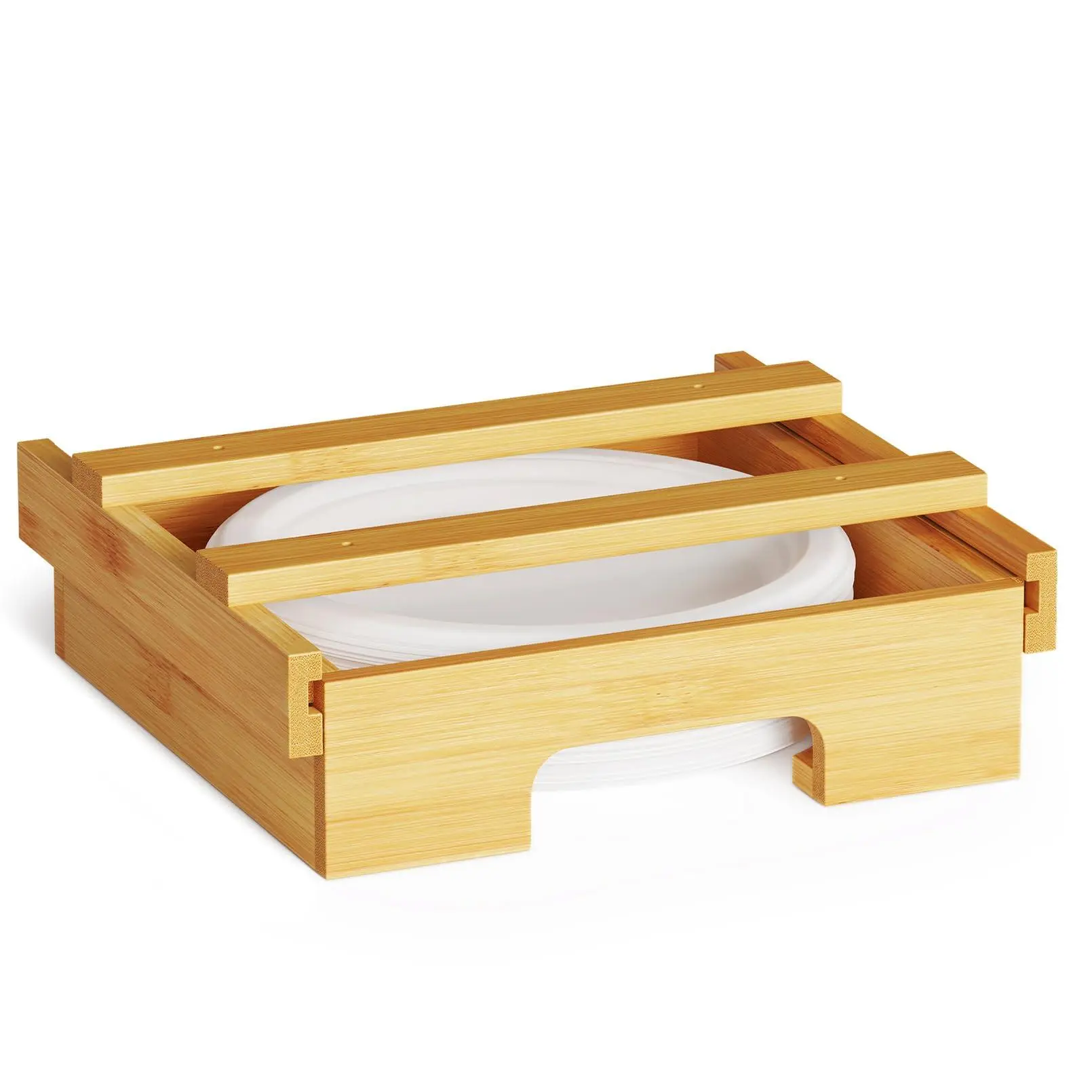 9-inch Paper Plate Dispenser  Under Cabinet Plates Holder Kitchen Counter Vertical Dipensers Holders Countertop