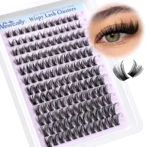 Lash Clusters Wispy Lash Extension D-curly Eyelash Clusters Natural Look 10-18mm Cluster Eyelash Extensions 144Pcs Volume Individual Lashes Spiky Cluster Lashes Manga by Newcally