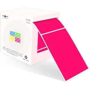 3 X 2 Inch Rectangle Adhesive Color Coding Stickers,Square Colorful Inventory Stickers -250 Per Dispenser Box (Fluorescent )
