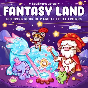 Fantasy Land: Coloring Book for Adults & Teens Featuring Little Friends in a Magical World with Cozy Moments & Funny Adventures for Relaxation 40 Pages 8.5 x 8.5 Inches - Art Marker Set