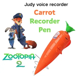 Zootopia 2 Judy and Nick Radish Recording Pen, Cartoon Dual Use Ballpoint Pen, High Quality Recording Stationery Gift for Students