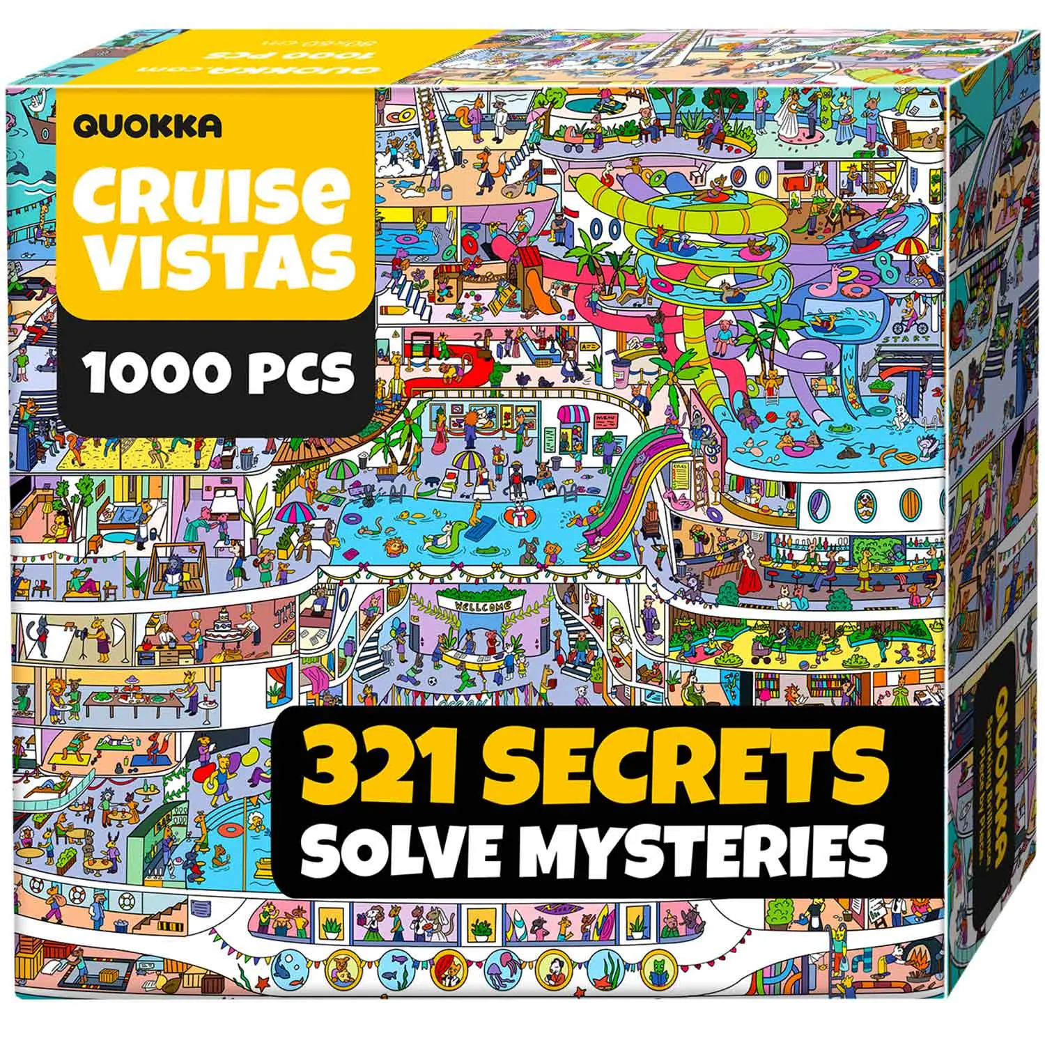 QUOKKA 1000-Piece Jigsaw Puzzle Game for Adults (Ages 15+), Featuring Cruise Vistas, Animal Scenes, Unique Shapes, Observation Challenges, Extra Fun Elements