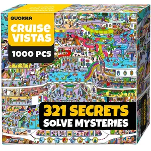 QUOKKA 1000 Piece Jigsaw Puzzle for Adults Cruise Vistas with Extra Fun Challenges