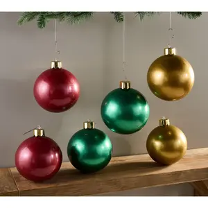 Holiball Set of 6 8" Inflatable Ornaments with Hardware & Pump Holiball Set of 6 8" Inflatable Ornaments with Hardware & Pump
