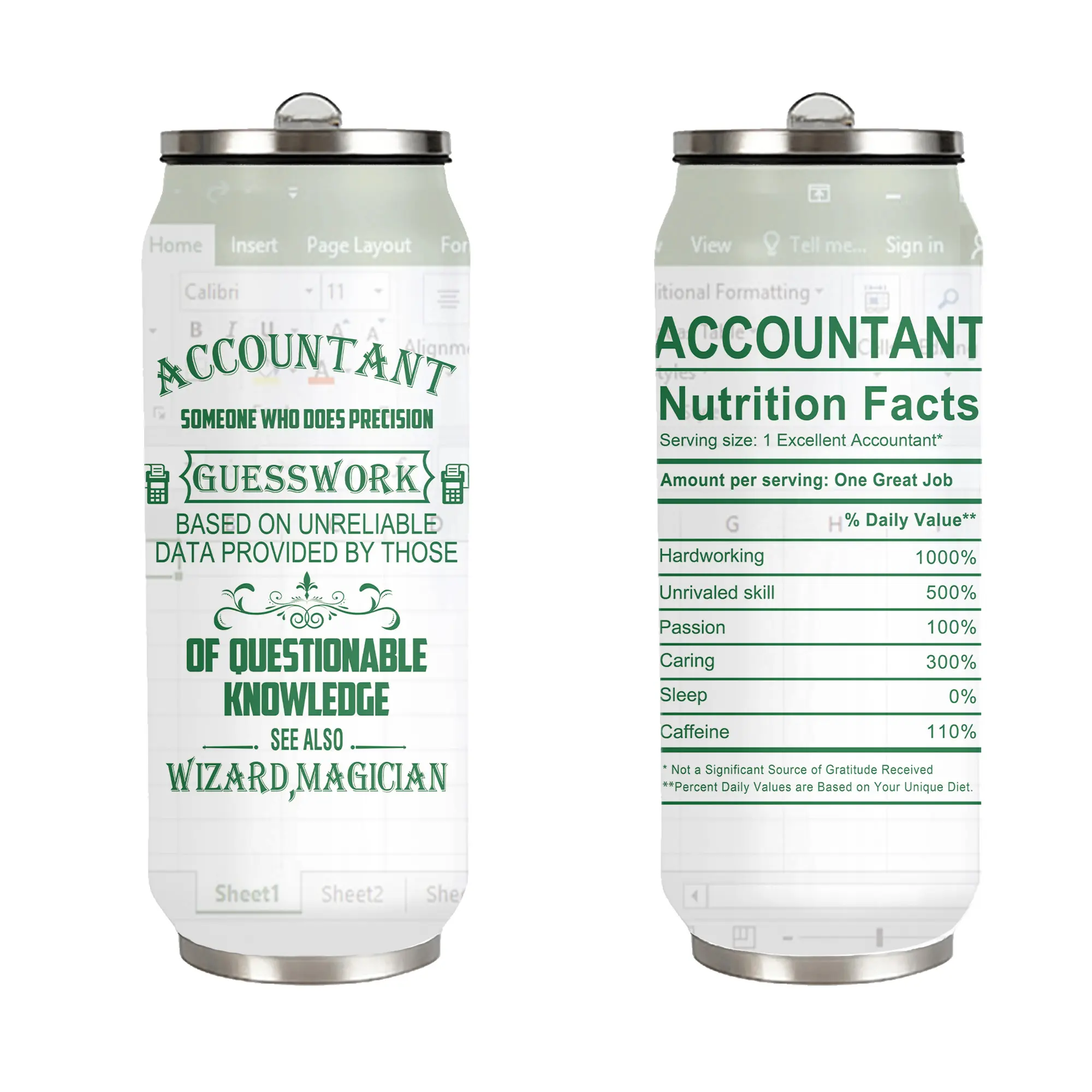 Accountant Tumbler 17oz with Leakproof Straw Lid - Funny CPA Cup, Tax Season Gift