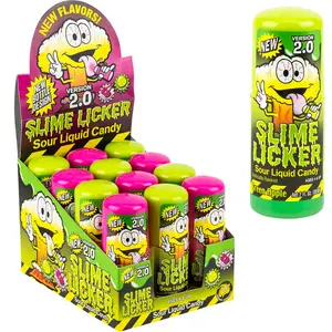 Slime Lickers Candy 2.0 Green Apple & Black Cherry 2 Ounce Pack of 12 Sweet Sour Snack Made in US Quality Ingredients