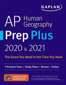 USED-AP Human Geography Prep Plus 2020 & 2021: 3 Practice Tests + Study Plans + Review + Online by Kaplan Test Prep (Paperback)