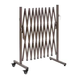 Expandable Barricade, 10FT Safety Barrier - Mobile Folding Gate for Patio, Garden, Stairway - Portable Security Fence with Locking Casters Default