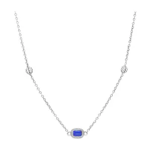 Tiffany Kay Studio Sterling Herringbone Lapis Station Necklace