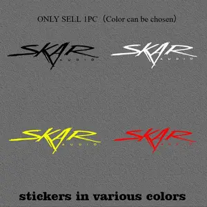 1PC Street Trendy Audio Brand Logo Sticker For Cars, Vehicle Exterior Decoration, this multi-color SKAR AUDIO decor trendy audio vibe, audio modification and trendy audio lovers can use it as a super dynamic trendy decoration Stylish Car Merch