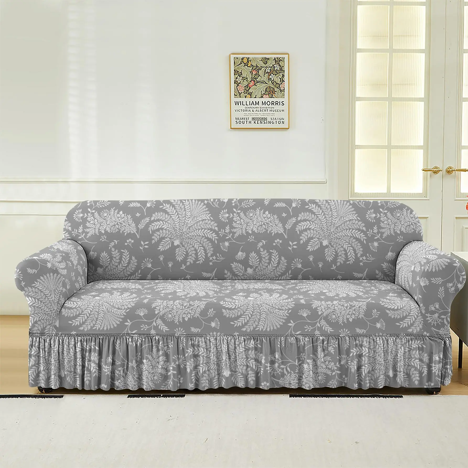Floral Print Washable Sofa Cover, 1 Count Couch Slipcover with Elastic Strap, Universal Sofa Protector, Dustproof Sofa Protector for Home Living Room, Sofa Protector for Home Living Room, Soft Sofa Cover, Stretch Sofa Cover, Sofa Covers Washable