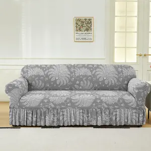 Floral Print Sofa Cover, 1 Count Sofa Slipcover with Elastic Strap, Universal Sofa Protector, Dustproof Sofa Protector for Home Living Room, Sofa Protector for Home Living Room, Soft Sofa Protector, Stretch Sofa Cover