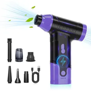 Compressed Air Duster Keyboard Cleaner - Electric Air Blower Cleaning Kit 150,000 RPM Mini Duster Spray for Dusting PC, , and Vacuum (Purple)