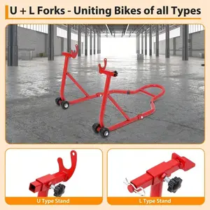 850 Lbs Capacity Motorcycle Stand, Front And Rear Combo Motorcycle Lift Stand, Universal Motorcycle Paddock Stand Wheel Jack Stand Compatible With Most Popular Brands, Black