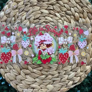 Strawberry Shortcake UVDTF WRAP with Life is Sweet Design and Adorable Strawberry Motifs