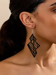 Elegant Geometric Dangle Earrings for Women, Stylish Hollow Out Design, Long Drop Fashion Jewelry, Versatile Accessory, Fashionable Jewelry Accessories, Dangling Earrings