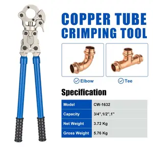 PLUMBINGSELL Press Crimping Tool, with 1/2" 3/4" 1" Jaw For Propress Copper ittings And Copper Tube Connectionith 360 Degrees Rotating Head