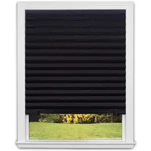 No Tools Original Blackout Pleated Paper Shade, Black, 36" W x 72" L, 6 Pack