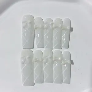 10pcs Handmade Press on Nails Kit, DIY Nail Kit, Halloween Long Stiletto Nail Art, Bling Glitter Iridescent Rhinestone Decoration, Handmade Reusable Nails