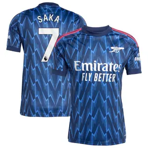 Unisex Soccer Arsenal Team Bukayo Saka Champions League 2025/26 Away Replica Player Jersey - Blue