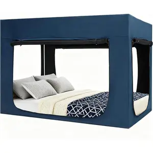 Bed Tent Bed King Size Tents for Adult and Kids - Sleeping Bed Tents 90% Blackout with 4 Doors Breathable Private Tents(Mattress Not Included)