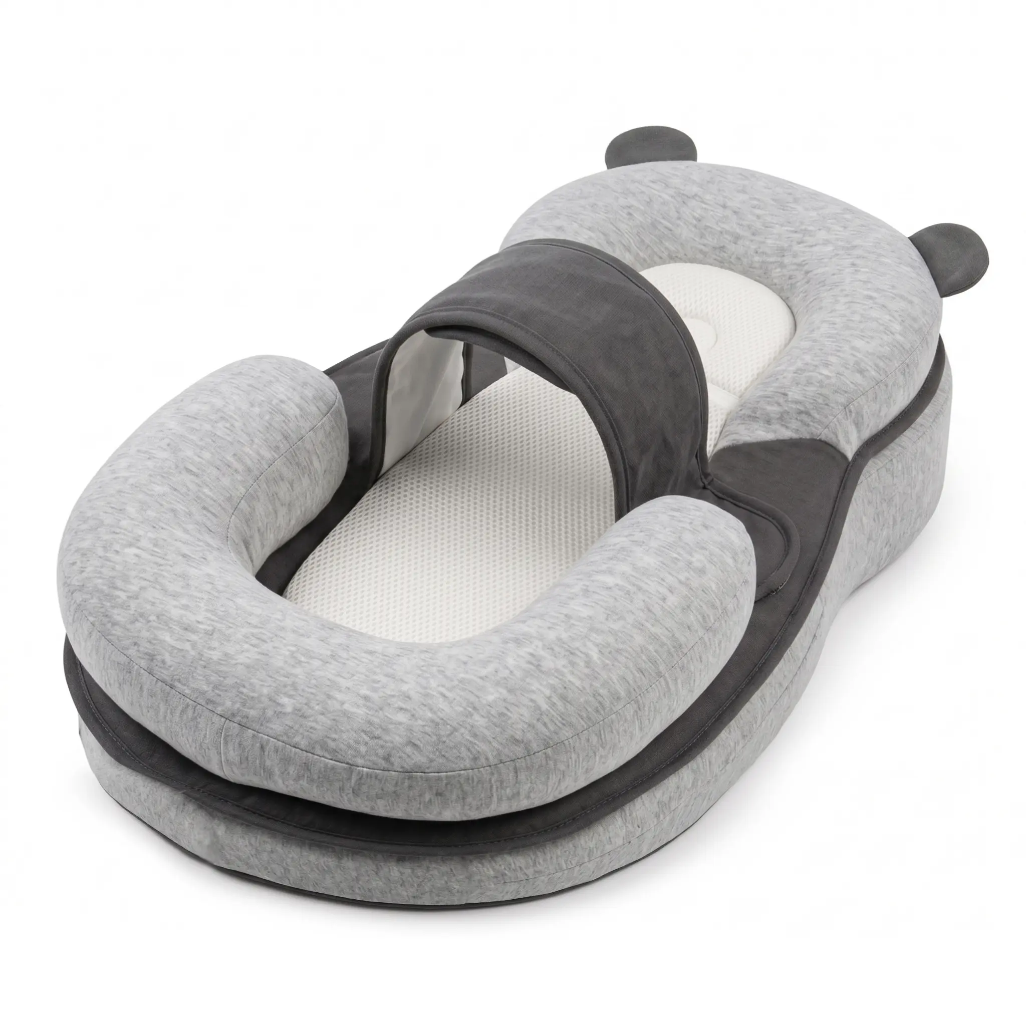 Baby 2-in-1 Nursing Pillow & Feeding Cushion - Inclined Detachable Wedge, Adjustable Footrest, Supportive Breathable Mesh for Breastfeeding, Care