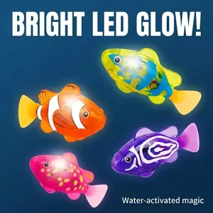 Magic Water-Activated Glowing Swimming Fish, Neon Deep-Sea Disco, Interactive Colorful Robot Fish, Swimming Robotic Luminous Function, Waterproof Aquarium Bath Time Fun.Perfect Gift for Babies & Toddlers