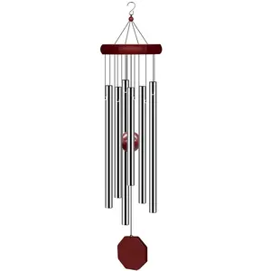 Large Deep Tone Memorial Wind Chime with 6 Tuning Tubes, Elegant Garden Patio Balcony Home Decor, Outdoor Hanging Decoration